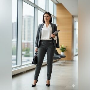 Escada sport Charcoal zipper Detail dress Pants 42 large 12